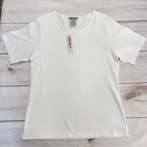 NEW PBJ Sport White Premium 100% Cotton Crewneck Women’s Cut Short Sleeve Tee